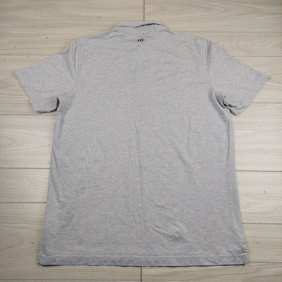 Travis Mathew Polo Shirt Mens XL Gray Color Block Casual Golf Preppy Activewear - Picture 3 of 8